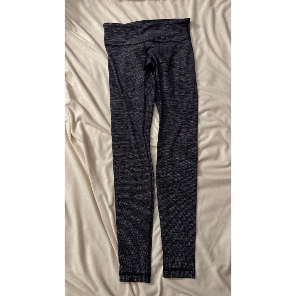 Lululemon Leggings‎ Womens 4 Black White Space Dye High Rise Activewear